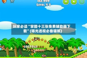 玩家必读“掌酷十三张免费辅助器下载”(曝光透视必备猫腻)