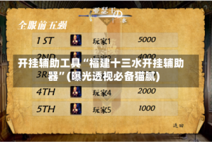 开挂辅助工具“福建十三水开挂辅助器”(曝光透视必备猫腻)