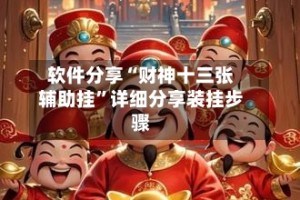 软件分享“财神十三张辅助挂”详细分享装挂步骤