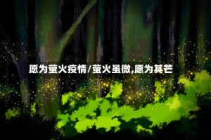 愿为萤火疫情/萤火虽微,愿为其芒