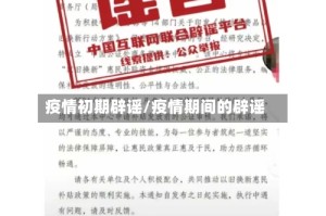 疫情初期辟谣/疫情期间的辟谣