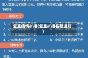 复旦疫情扩招(复旦扩招名额通知)