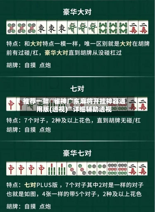 推荐一款“雀神广东麻将开挂神器通用版(透视)”详细辅助透视-第1张图片