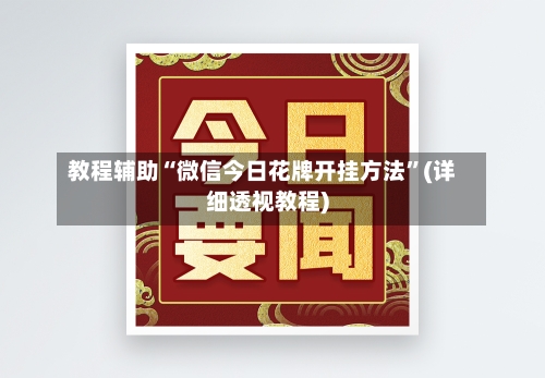 教程辅助“微信今日花牌开挂方法”(详细透视教程)-第3张图片