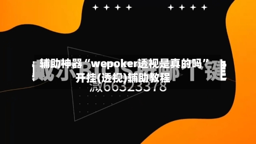 辅助神器“wepoker透视是真的吗”开挂(透视)辅助教程-第2张图片