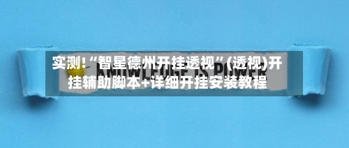 实测!“智星德州开挂透视	”(透视)开挂辅助脚本+详细开挂安装教程-第1张图片